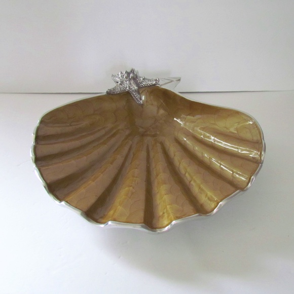Julia Knight 14.5" Scallop Starfish Bowl, Toffee Color - NWT - Picture 1 of 1